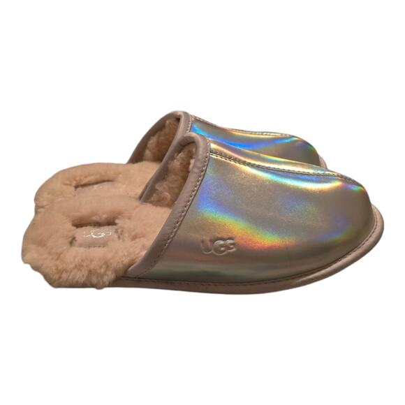 UGG PEARLE IRIDESCENT METALLIC Slides Sherpa Mules Slippers size 8‎ new - Picture 3 of 8